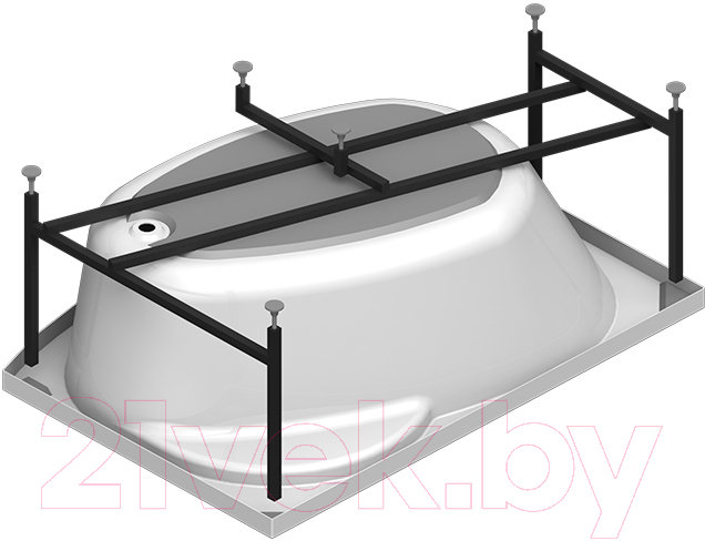 Ванна акриловая Vannesa Монти 150x105 L / 2-77-2-1-0-213 (с гидромассажем Актив хром)