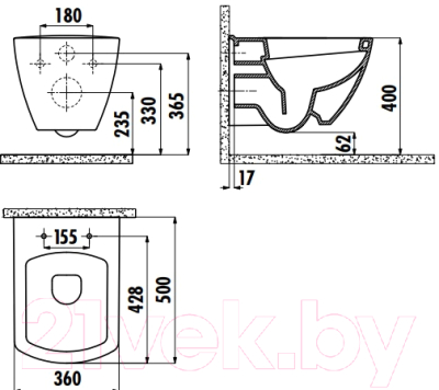 Унитаз подвесной с инсталляцией Creavit Tetra TP326-11CB00E-0000 (KC2103.01.0000E + S-IN-MZ-VECTOR + P-BU-MOV/Cg)