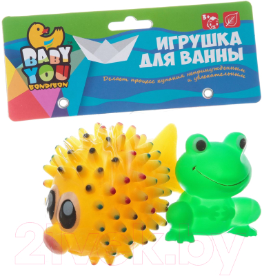 

Набор игрушек для ванной Bondibon, Морской еж, лягушка / ВВ1389