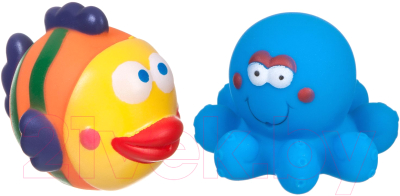 Набор игрушек для ванной Bondibon С брызгалкой. Рыбка, осьминог / ВВ1732