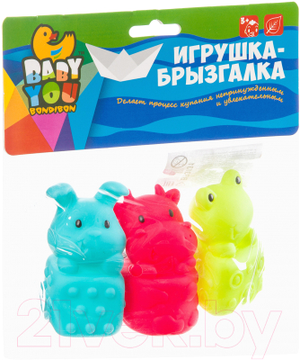 

Набор игрушек для ванной Bondibon, С брызгалкой. Корова, лягушка, кролик / ВВ3131