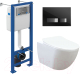 Унитаз подвесной с инсталляцией Creavit Free FE322-11CB00E-0000 (KC0903.02.0000E + S-IN-MZ-VECTOR + P-BU-MOV/Blg/Gl) - 