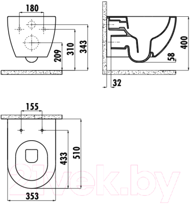 Изображение товара Унитаз подвесной с инсталляцией Creavit Free FE322-11CB00E-0000 (KC0903.02.0000E + S-IN-MZ-VECTOR + P-BU-ACT/Blg/Gl)