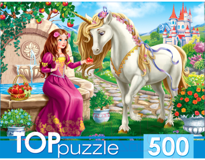 

Пазл РЫЖИЙ КОТ, Принцесса и единорог / ХТП500-4131