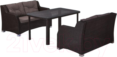 Комплект садовой мебели Afina Garden T51A/S51A-W53 с диванами (2+1, Brown)