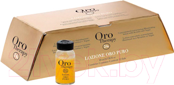 Ампулы для волос Fanola Oro Therapy 24k Oro Puro кератин арганов масло микрочаст. золота (12x10мл)