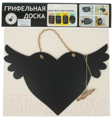 Доска для рисования Grifeldecor Сердце с крыльями / BZ172-1B67
