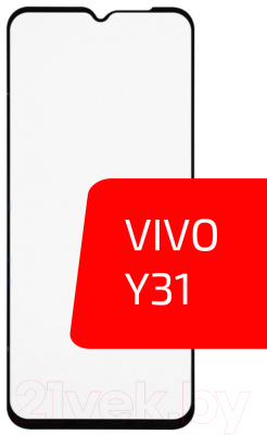 Защитное стекло для телефона Volare Rosso Fullscreen Full Glue Light для Vivo Y31 (черный)