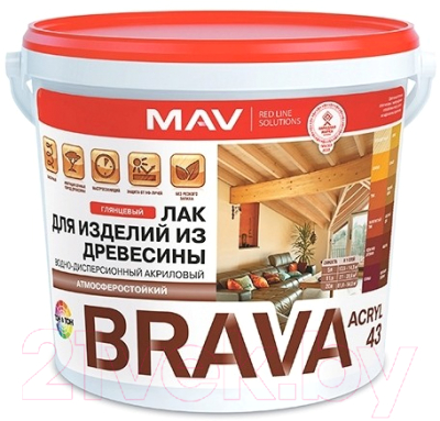 Лак MAV Brava ВД-АК-1043 (5л, глянцевый)