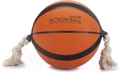 Игрушка для собак Beeztees Баскетбольный мяч с веревкой / 626710 (оранжевый)