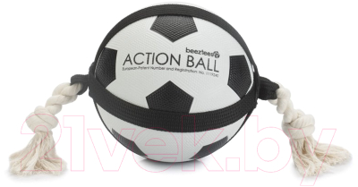 Игрушка для собак Beeztees Футбольный мяч с веревкой / 626711