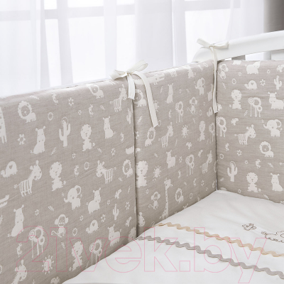 Комплект постельный для малышей Perina Toys. Зверюшки / ТС6-02.4 (6 предметов, песочный)