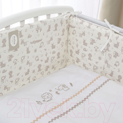 Комплект постельный для малышей Perina Toys. Зверюшки / ТС6-02.4 (6 предметов, песочный)