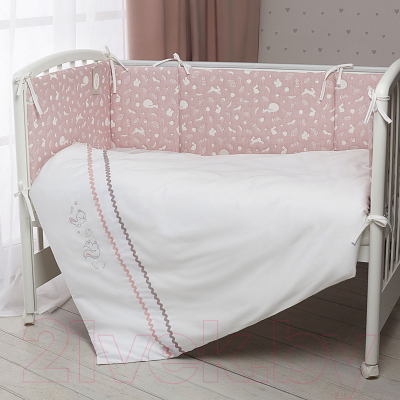 Комплект постельный для малышей Perina Форест / ТС6-03.5 (6 предметов, розовый)