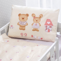 Комплект постельный для новорожденных Perina Венеция / ПК3-04.1 (3 предмета, лапушки бежевый) - 