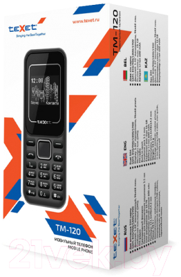 Мобильный телефон Texet TM-120 (черный/красный)