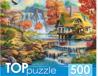 

Пазл РЫЖИЙ КОТ, Домик и водопад / ХТП500-4232