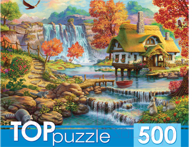 

Пазл РЫЖИЙ КОТ, Домик и водопад / ХТП500-4232