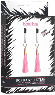 Тиски для сосков LoveToy Glamor Tassel Nipple Clamp Pink LV761009