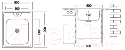 Изображение товара Мойка кухонная Ukinox ECO 500.600
