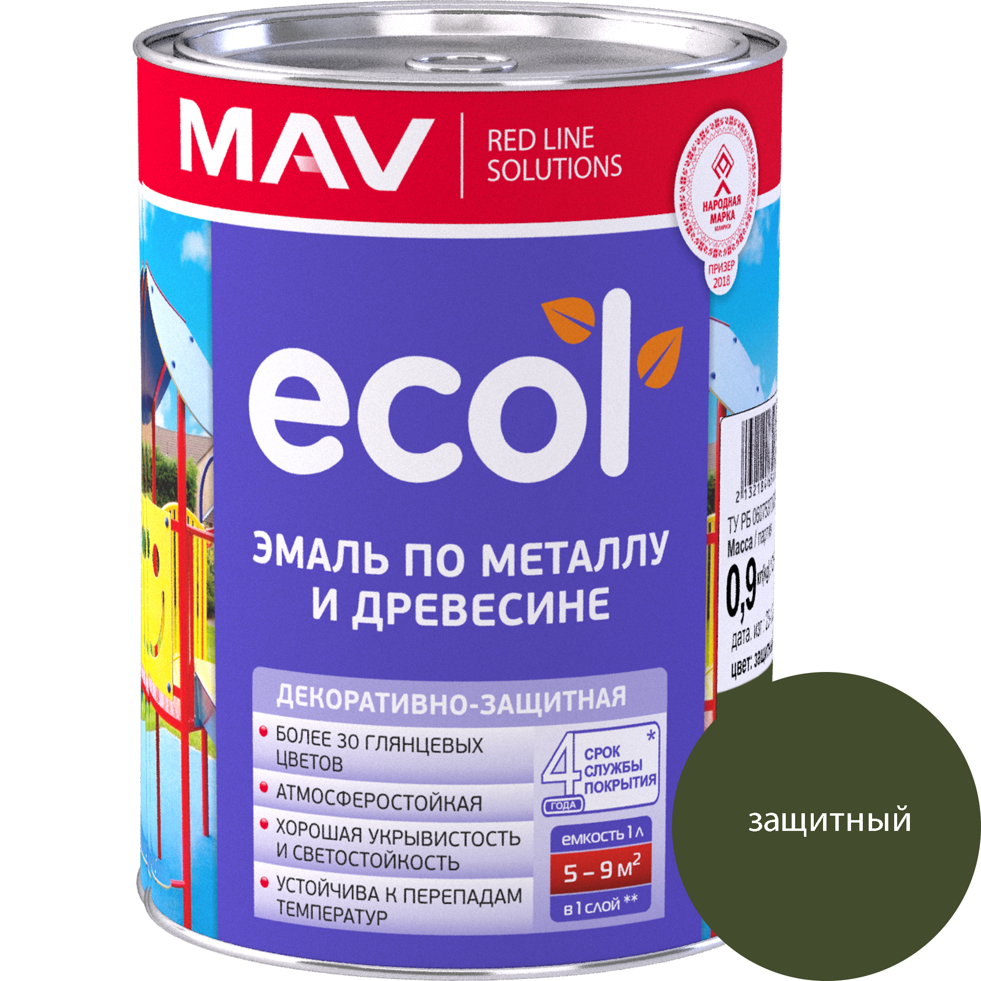 Эмаль MAV Ecol ПФ-115 (900г, защитный)