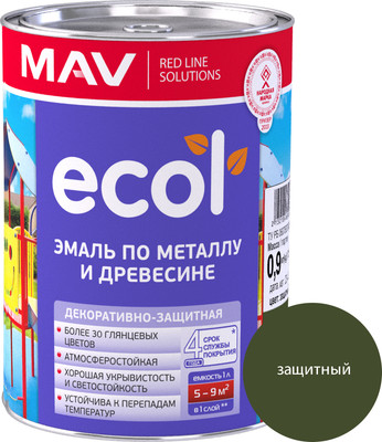 Эмаль MAV Ecol ПФ-115 (900г, защитный) - 
