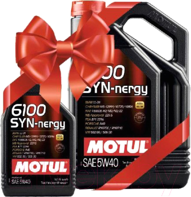 Набор моторных масел Motul 6100 Syn-nergy 5W30 / 1079715 (4л+1л)