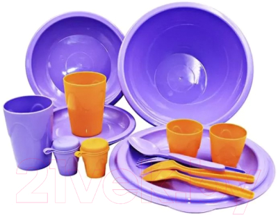 Набор пластиковой посуды Следопыт Tete-a-Tete / PF-CWS-PS03