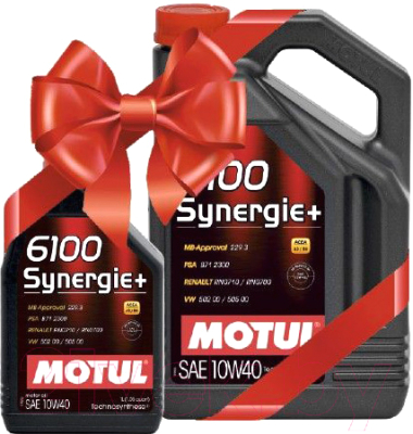 Набор моторных масел Motul 6100 Synergie+ 10W40 / 1094635 (4л+1л)