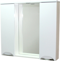 Шкаф с зеркалом для ванной СанитаМебель Эмили 101.900 (белый) - 