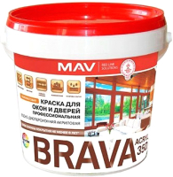 Краска MAV Brava ВД-АК-1035Д (1л, белый полуглянцевый) - 