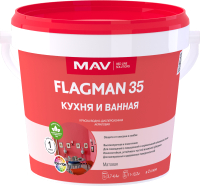 Краска MAV Flagman ВД-АК-2035 для кухни и ванной (1л, белый матовый) - 