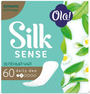 Прокладки ежедневные Ola! Daily Deo Silk Sense Зеленый чай (60шт)