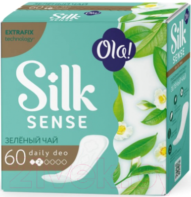 Прокладки ежедневные Ola! Daily Deo Silk Sense Зеленый чай (60шт)