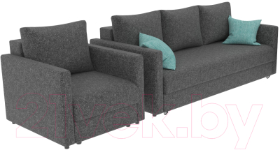 Комплект мягкой мебели Divanta Эдем 7 11-1 (диван, кресло, декор подушки)