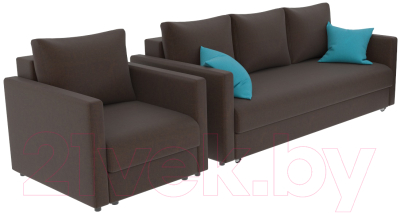 Комплект мягкой мебели Divanta Эдем 7 10-5 (диван, кресло, декор подушки)