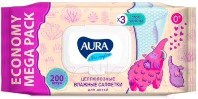 Влажные салфетки детские Aura Ultra Comfort (200шт)