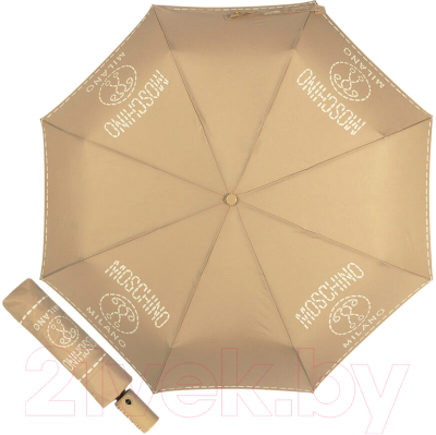 

Зонт складной Moschino, 8012-OCD Stitches Dark Beige