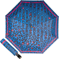 Зонт складной Moschino 8013-OCF Animal Logo Blue - 