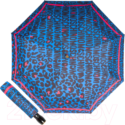 Зонт складной Moschino 8013-OCF Animal Logo Blue
