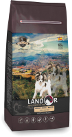 Сухой корм для собак Landor Для взрослых собак мелких пород утка с рисом / 7843331 (15кг) - 