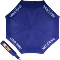 Зонт складной Moschino 8021-OCF New Metal Logo Bue - 