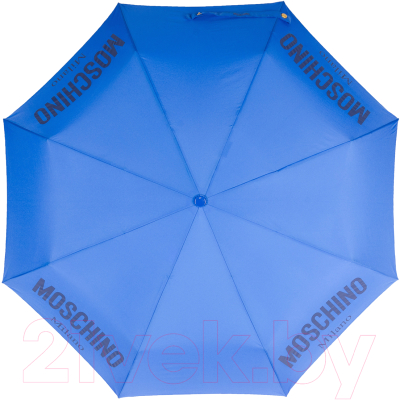 Зонт складной Moschino 8021-OCP New Metal Logo Lightblue