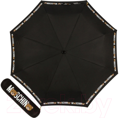 Зонт складной Moschino 8041-OCA Bear Logo Black