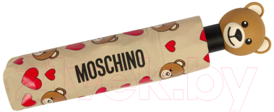 Зонт складной Moschino 8048-OCD Bear Hearts Allover Dark Beige
