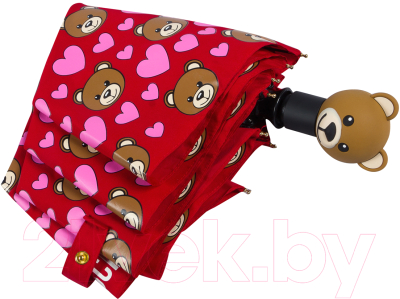 Зонт складной Moschino 8048-OCС Bear Hearts Allover Red