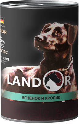 Влажный корм для собак Landor Для пожилых собак ягненок с кроликом / 4250091 (400г)