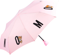 Зонт складной Moschino 8068-OCN Bear in the Logo Pink - 