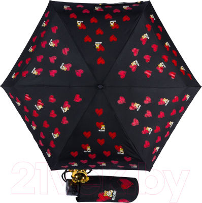 

Зонт складной Moschino, 8127-superminiA Hearts and bears Black