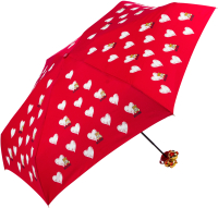 Зонт складной Moschino 8127-superminiC Hearts and bears Dark Red - 